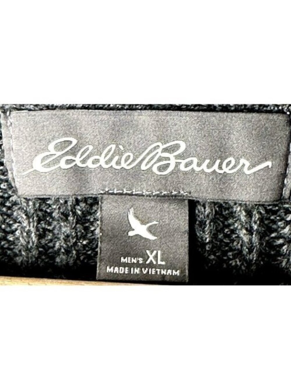 Eddie Bauer Mens XL Sweater Wool Blend Gray Crew Neck Sport Shop Shoulder Patch - Picture 11 of 16